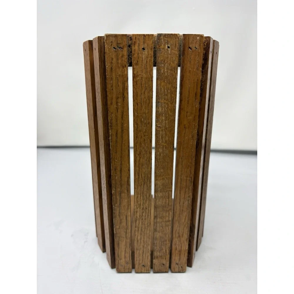 Vintage Heart-Shaped Decorative  Wooden Slat Storage Basket/Rack Country Cottage